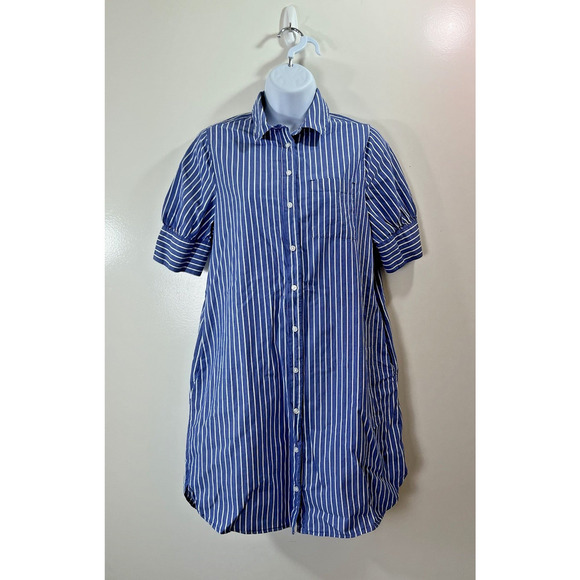 Old Navy Women’s Shirt Dress Size XS Blue White Striped Button Up Preppy Coastal - Picture 1 of 8
